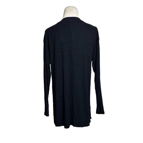 Asos black crew neck long sleeves side slits sweater size 4 - Picture 2 of 9